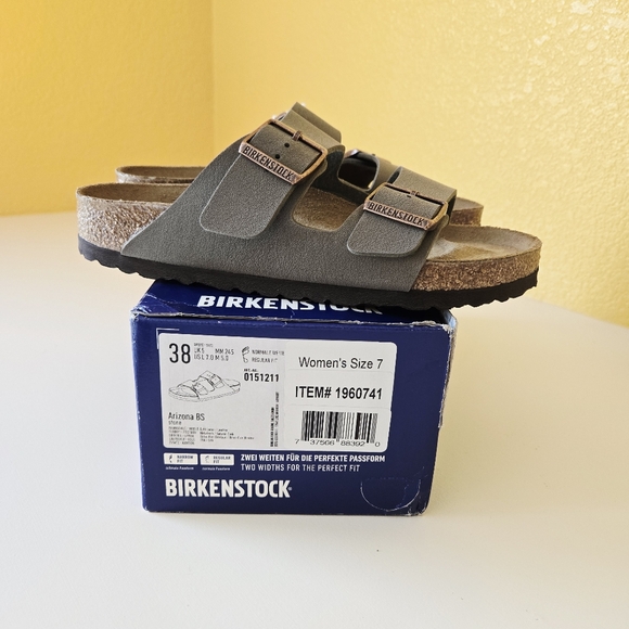 Birkenstock Arizona Stone Suede Leather Soft Footbed Women's Casual Sandals Sz 7 - Picture 10 of 16